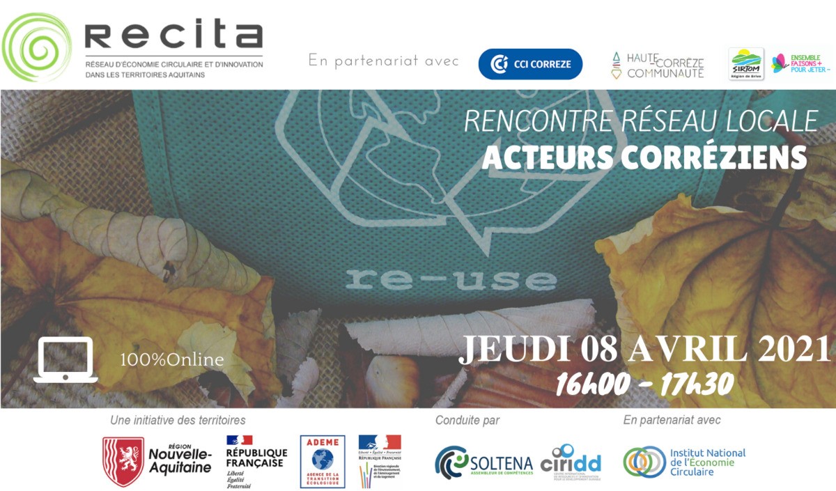 Rencontre Réseau Locale RECITA - Acteurs Corréziens - Jeudi 08 Avril 2021 de 16h00 à 17h30 