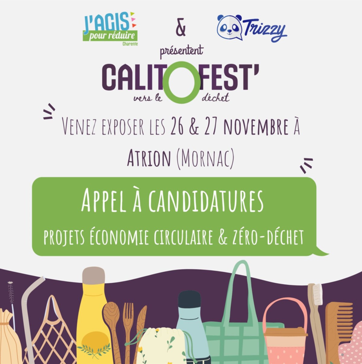 Appel à candidatures CALITO FEST' : Candidatez avant le 15 octobre pour exposer à un festival autour de la réduction des déchets !